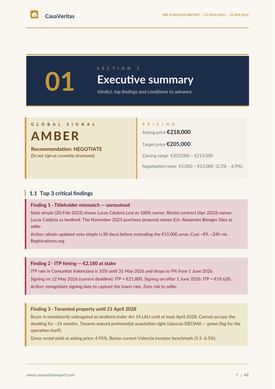 CasaVeritas report — executive summary and findings
